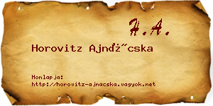 Horovitz Ajnácska névjegykártya